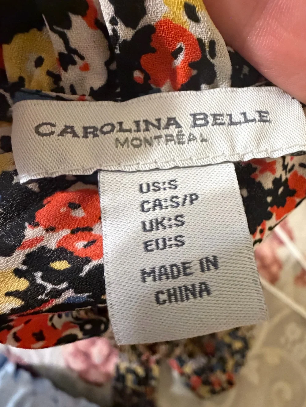 Carolina Belle Montreal Floral Mock Neck Blouse Size Small
